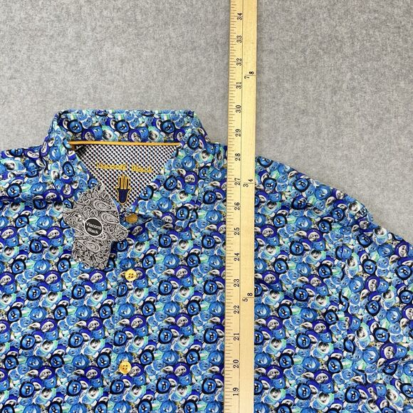 NWT Visconti Black Mens Medium M Button Down Shirt All Over Print Soda Can RARE - Picture 11 of 11